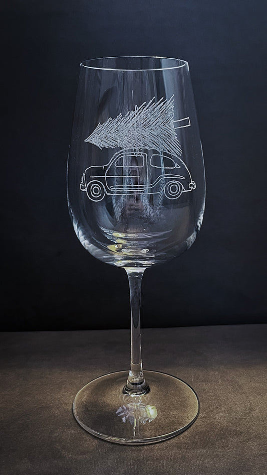 Car With Christmas Tree Glass