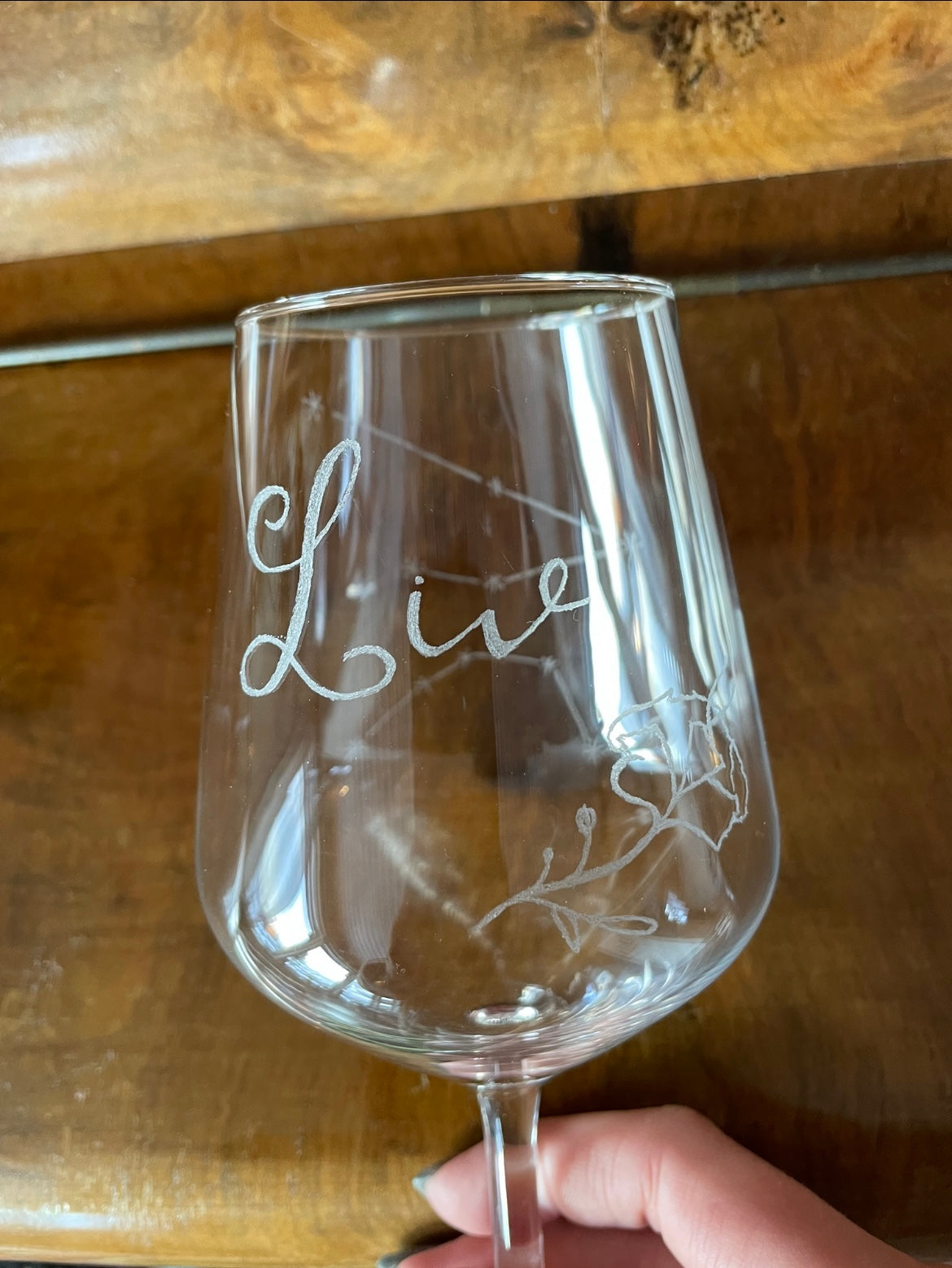 Personalized glass (name, birth month flower & zodiac sign)